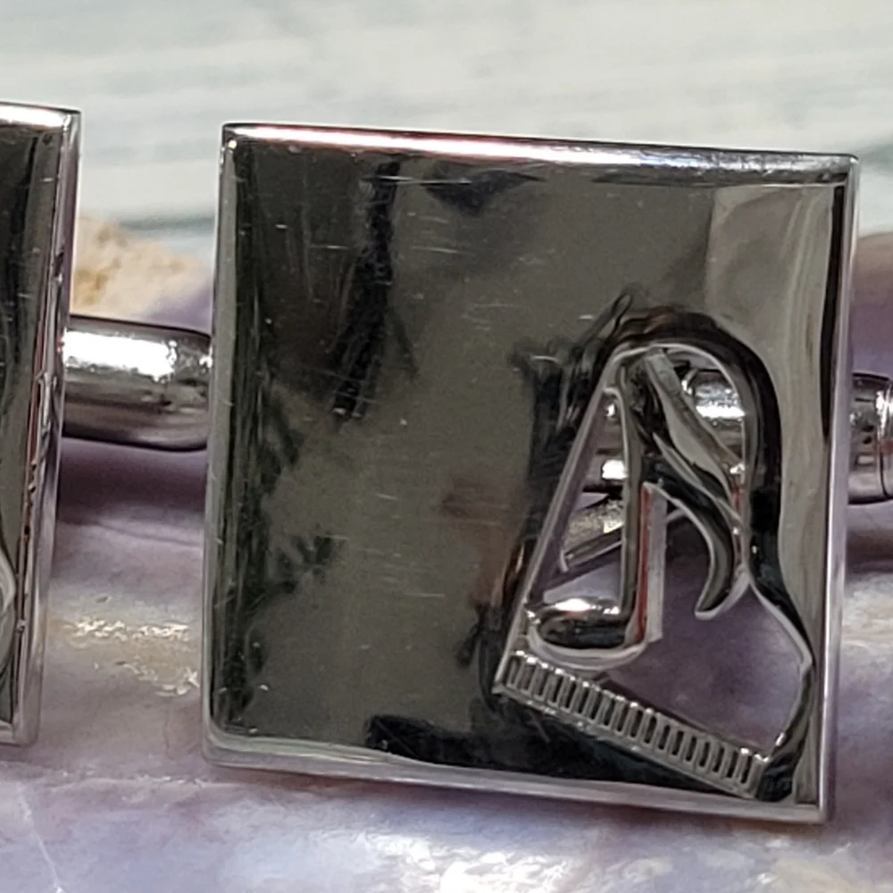 Vintage SWANK Music Note Piano  Silver Square Cufflinks